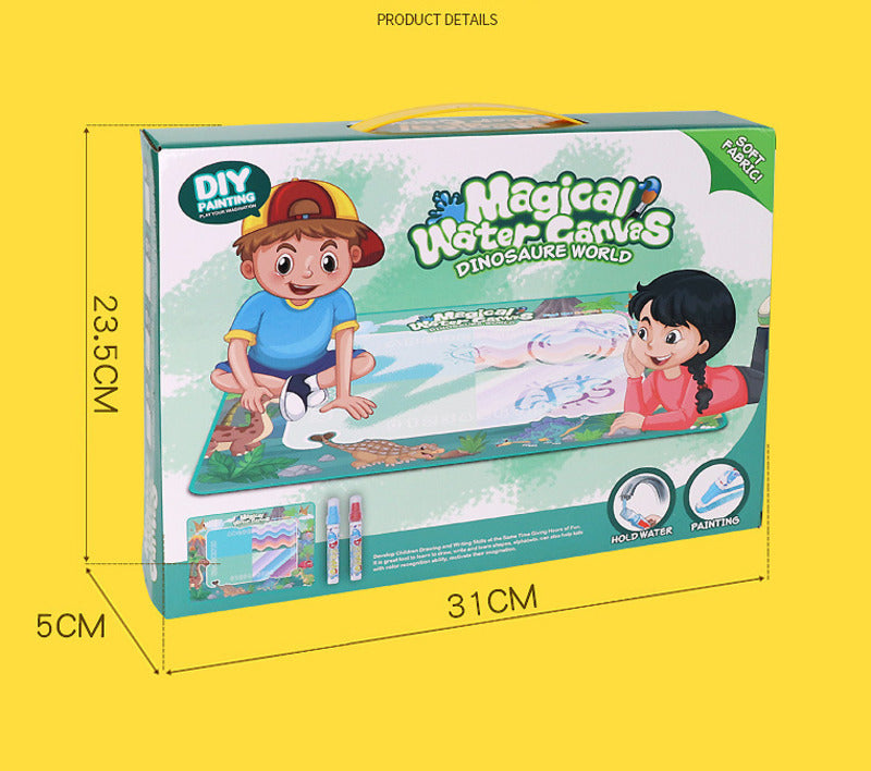 Magic Water Drawing Mat – Reusable 100×80cm Doodle Board with Pens & Stencils for Kids